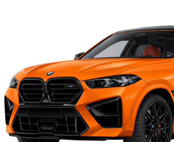 BMW on orange card